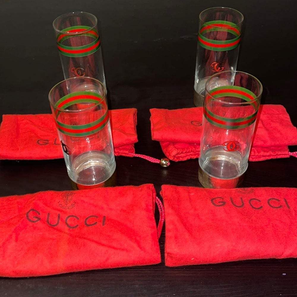 Rare Vintage Gucci Highball Glasses - Set of 4